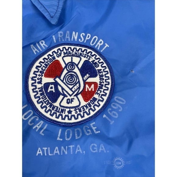 Vintage Teamsters Local Machinist Air Transport Jacket XL Blue People Pleasers - Picture 4 of 13